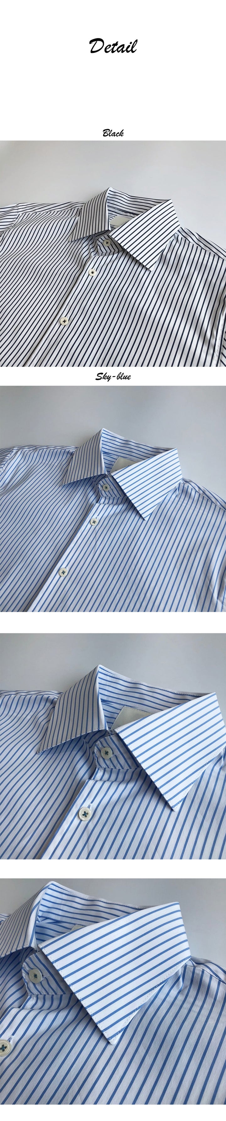 Wide-Angle Striped Shirt