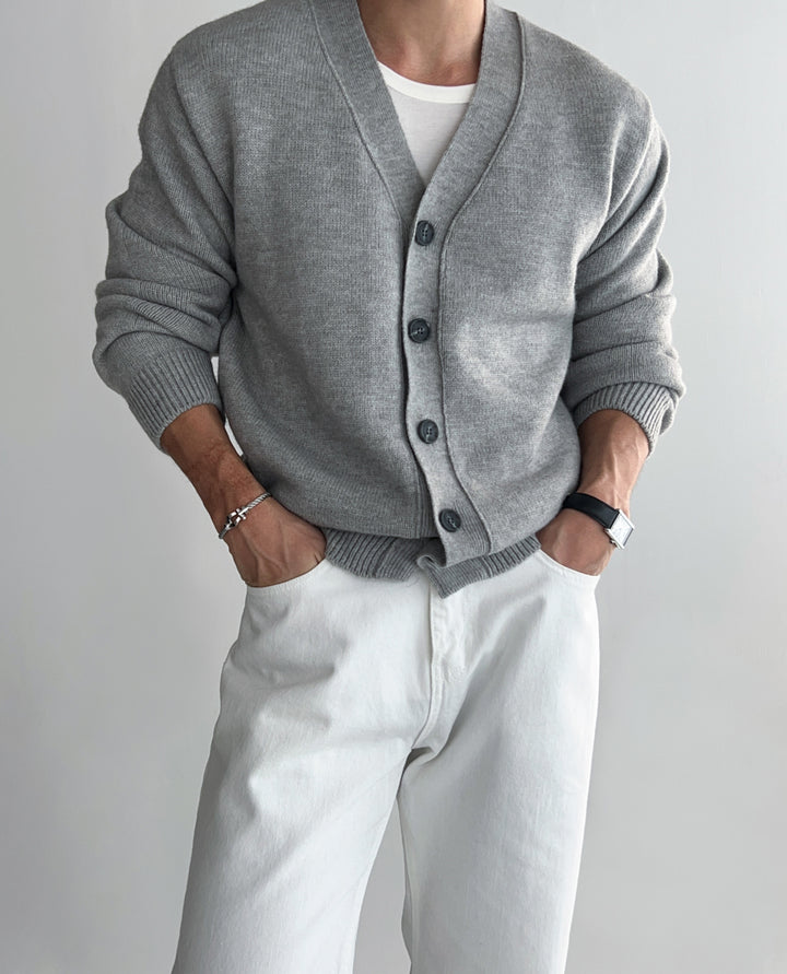 V-Neck Wool Cardigan