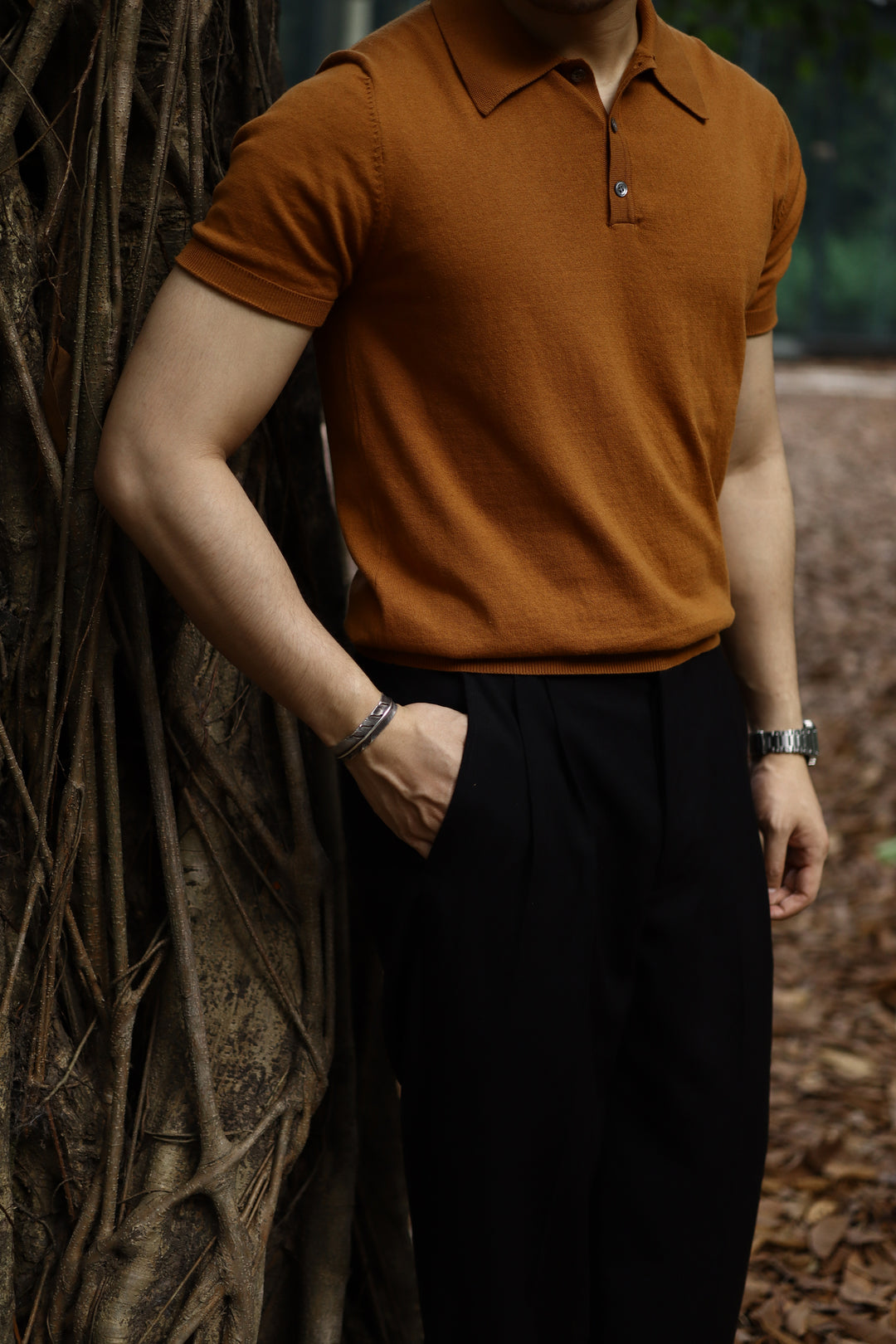 Lapel Polo Knitted Tee