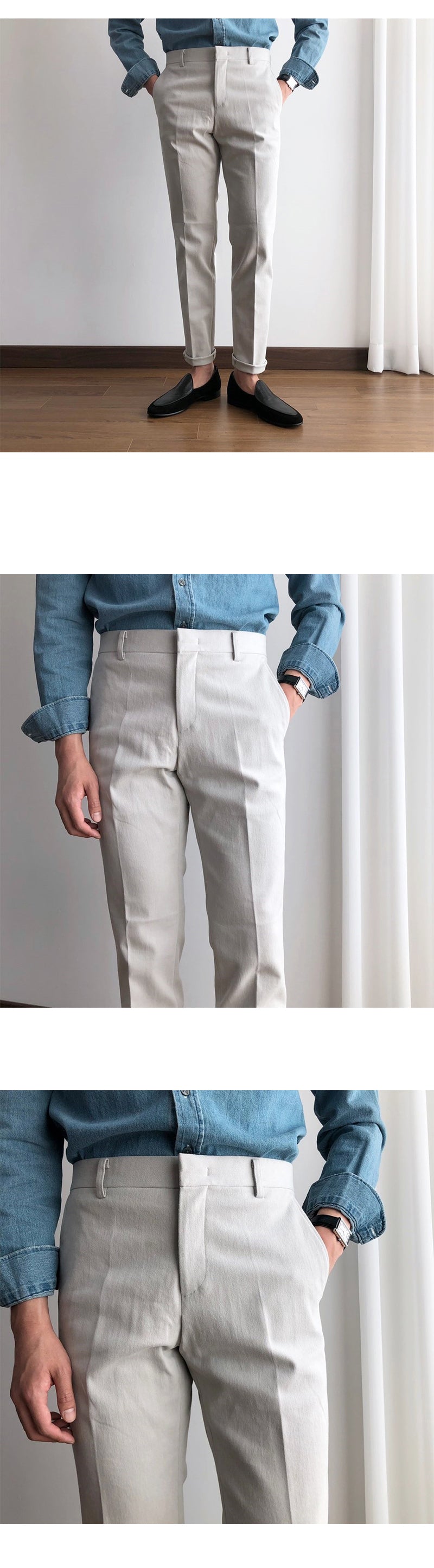 Thick Cotton Slim Trousers