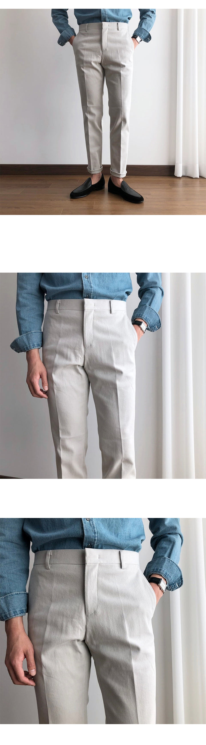 Thick Cotton Slim Trousers