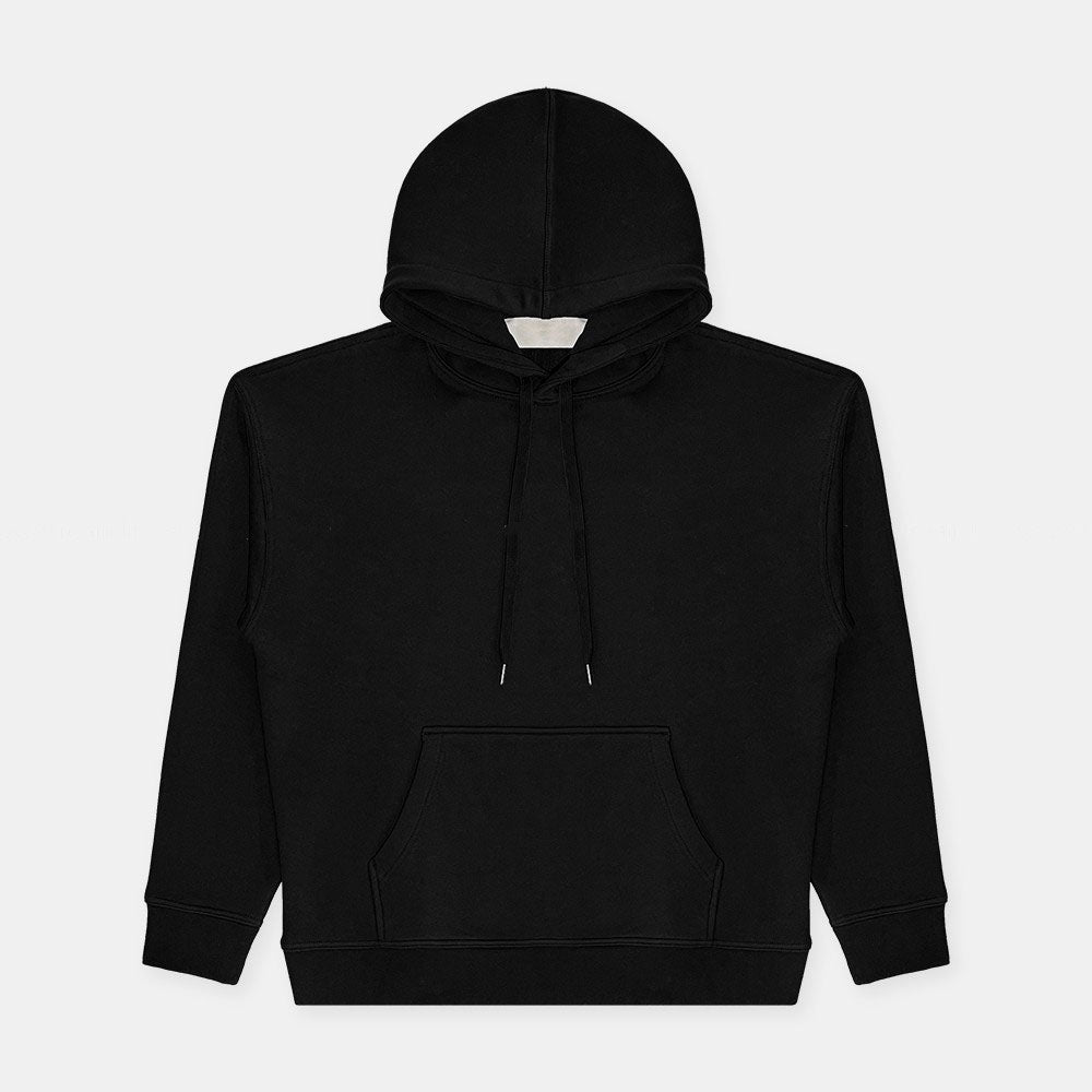 Solid Color Drop Shoulder Plus Velvet Thick Profile Hooded Sweater