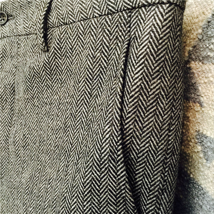 Herringbone Wool Trousers