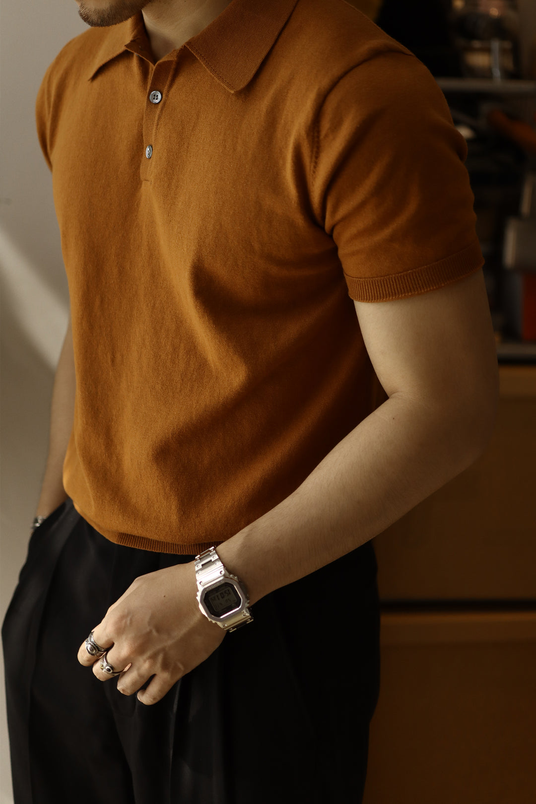 Lapel Polo Knitted Tee