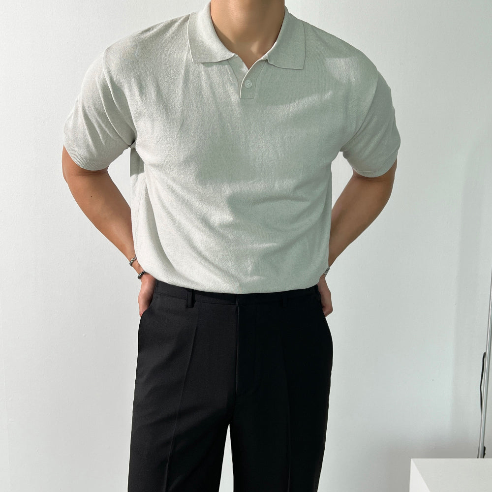 Linen Knitted Polo