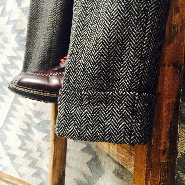 Herringbone Wool Trousers