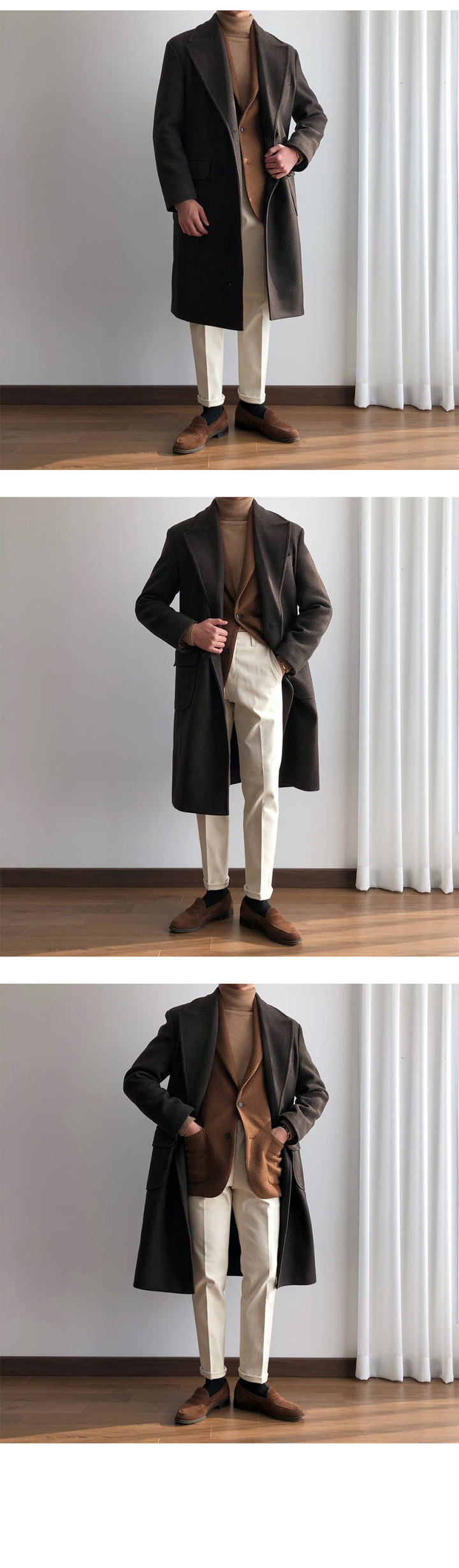 Wool Double-Breasted Polo Coat