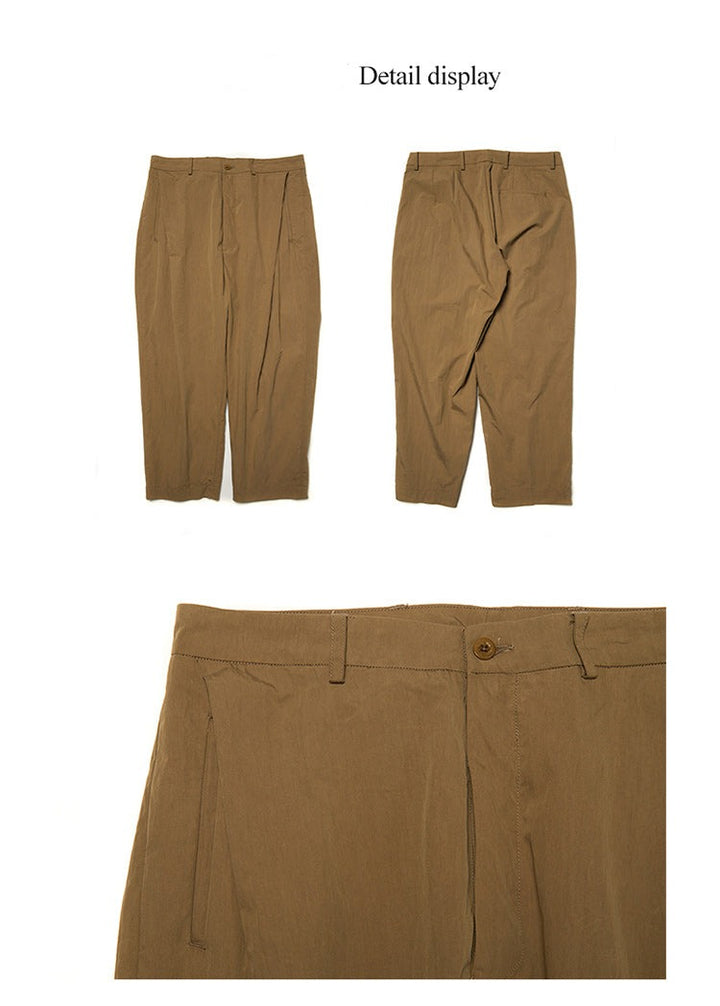 Pleated Khaki Trousers