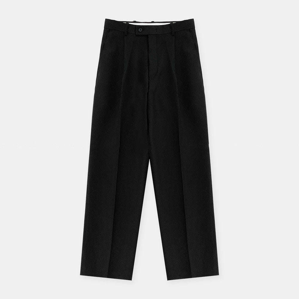 Casual Straight Single-pleated Loose Wide-leg Trousers