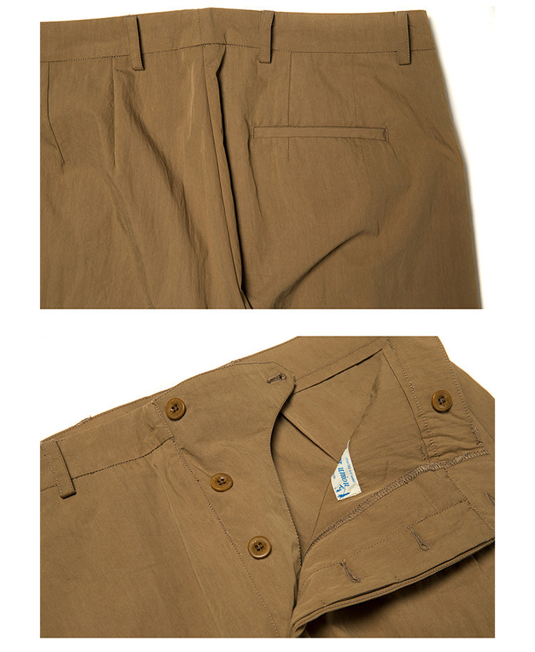 Pleated Khaki Trousers