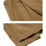 High-waist Wide Legs Salt Shrinkage Texture Khaki Pleated Trousers