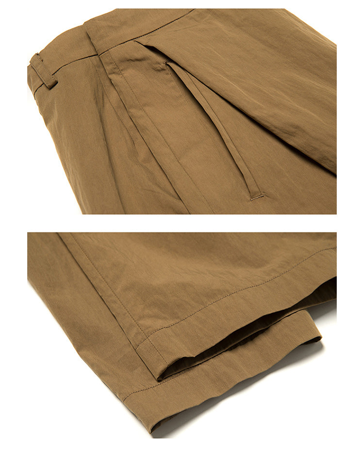 Pleated Khaki Trousers