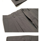 Classic Khaki Wide-leg Trousers Textured High-waist Design