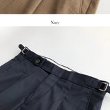 Paris Buckle Adjustable Pull Edge Casual Trousers
