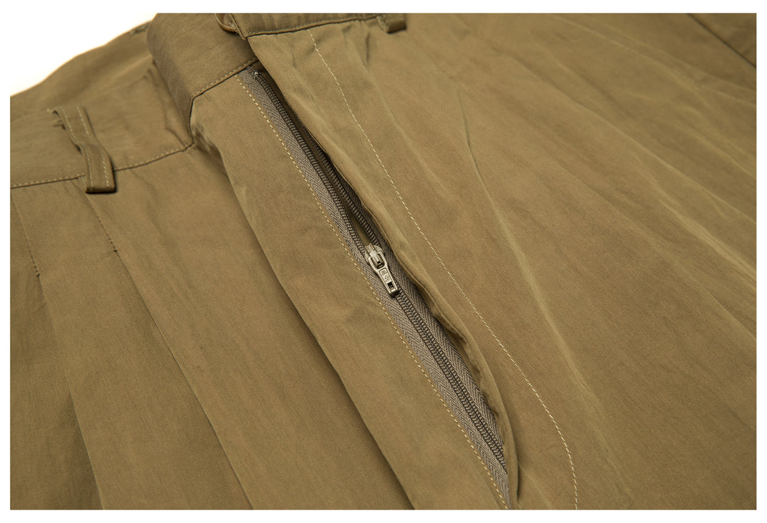 Kangzheng Labor Union Salt Shrinkage Texture Khaki Trousers