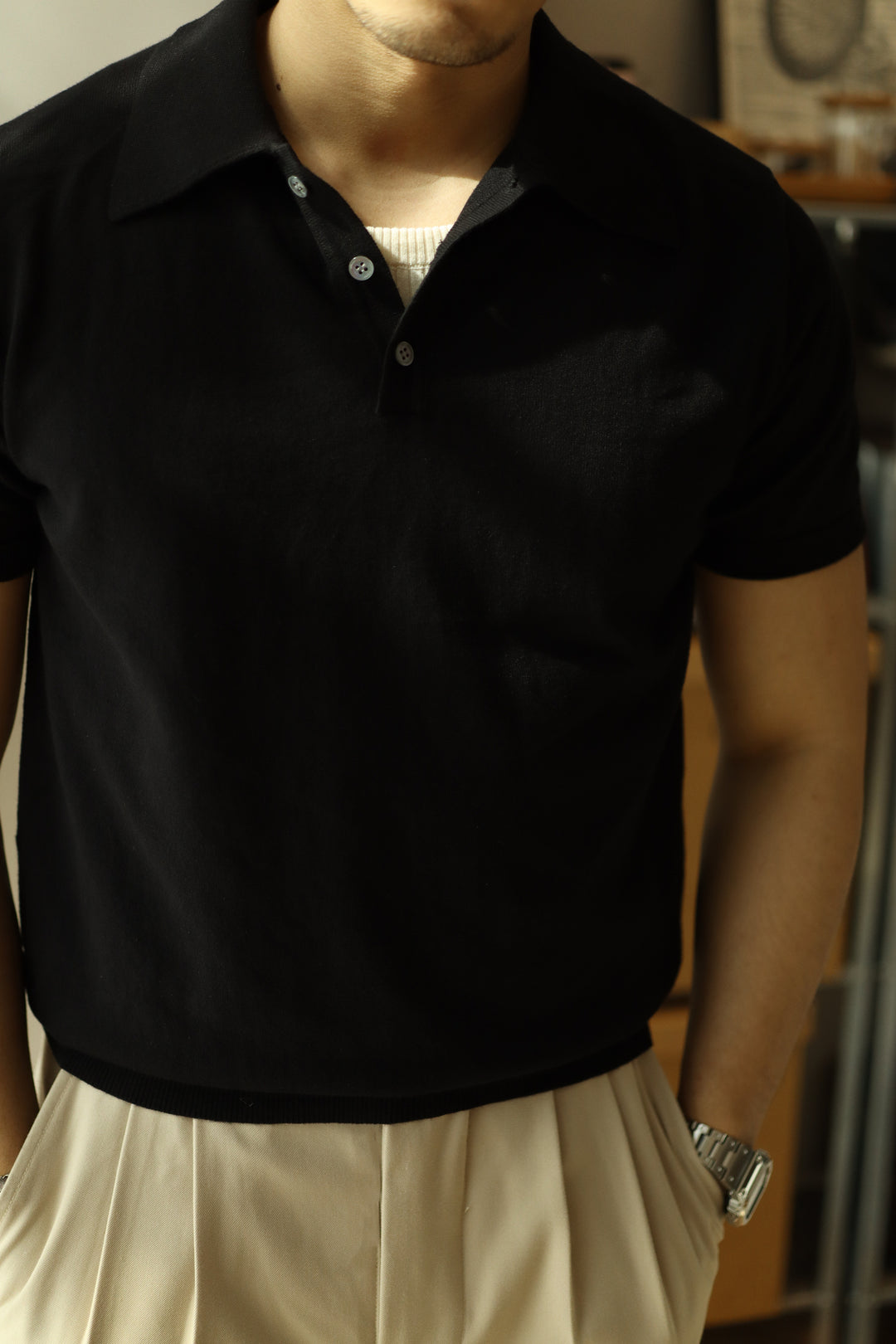 Lapel Polo Knitted Tee