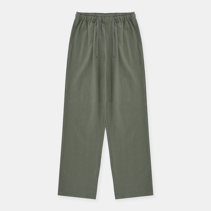 Lace-Up Elastic Waist Trousers