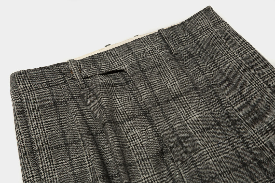 Plaid Wool Tweed Trousers