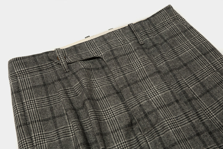 Plaid Wool Tweed Trousers