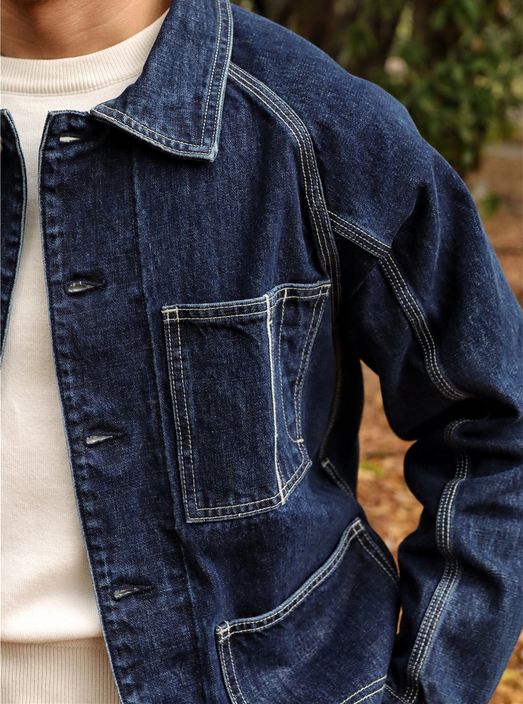 Washed Denim Windbreaker