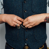 American Retro Rrl Style Heavy Wool Tweed Vest