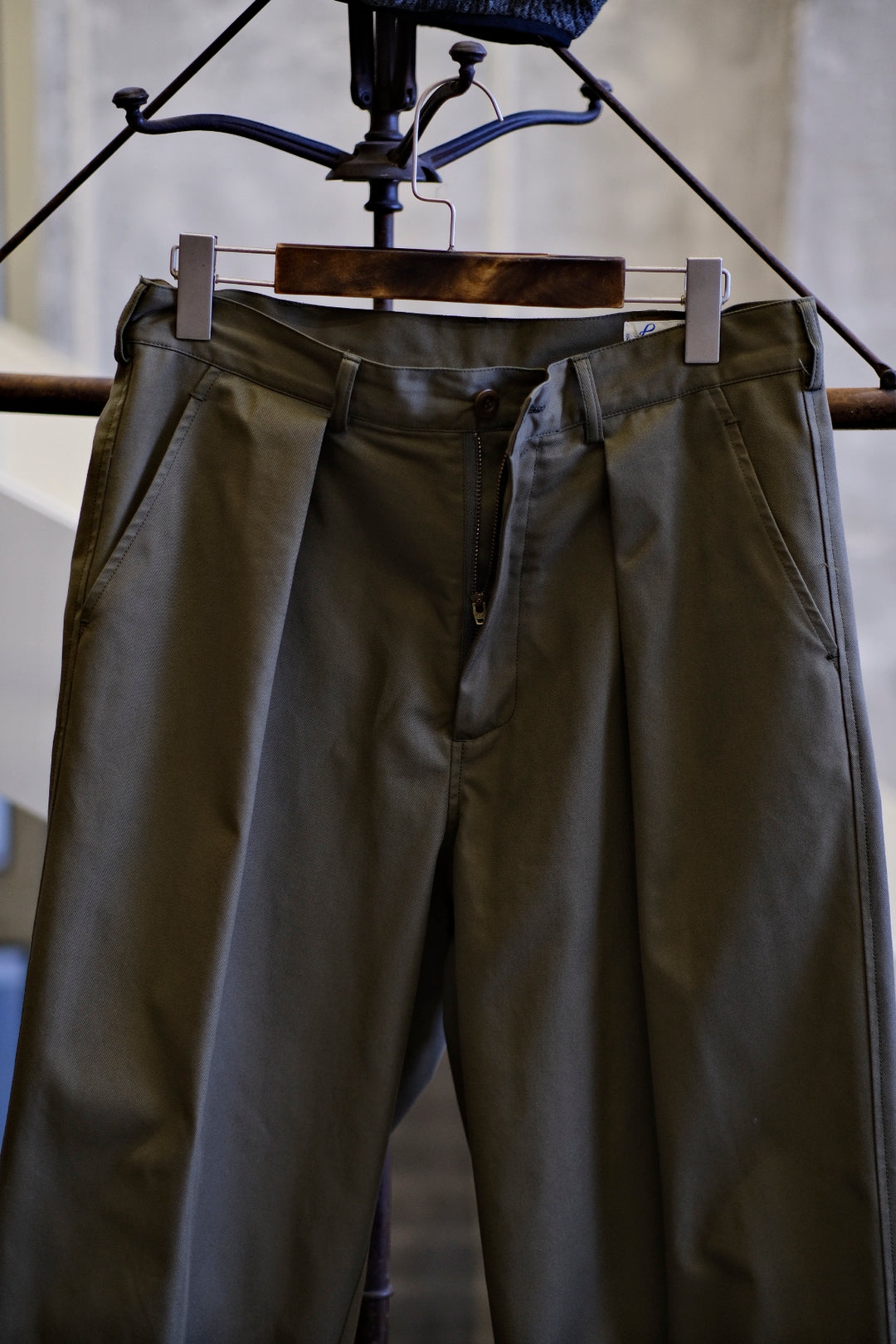 Double Pleated Micro Cone Trousers