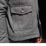 Houndstooth Wool Luxury British Warm High-quality Slim-fit Jacket