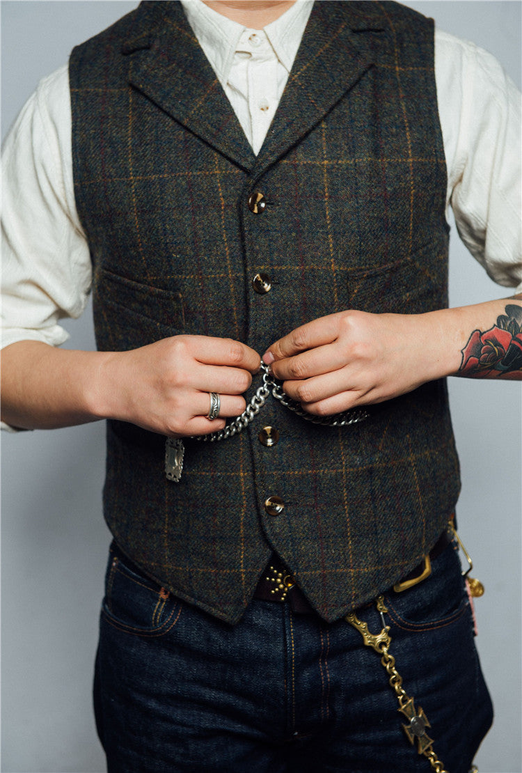 Plaid Tweed Vest