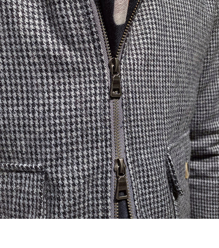 Houndstooth Wool Slim Jacket