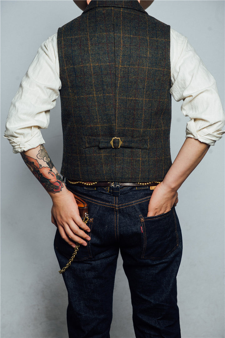 Plaid Tweed Vest