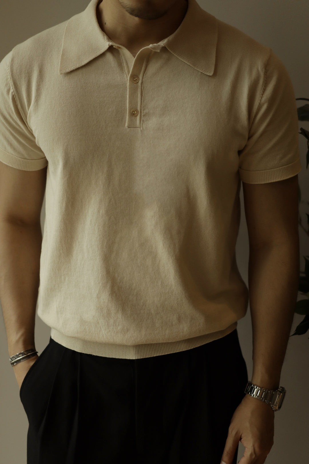 Lapel Polo Knitted Tee