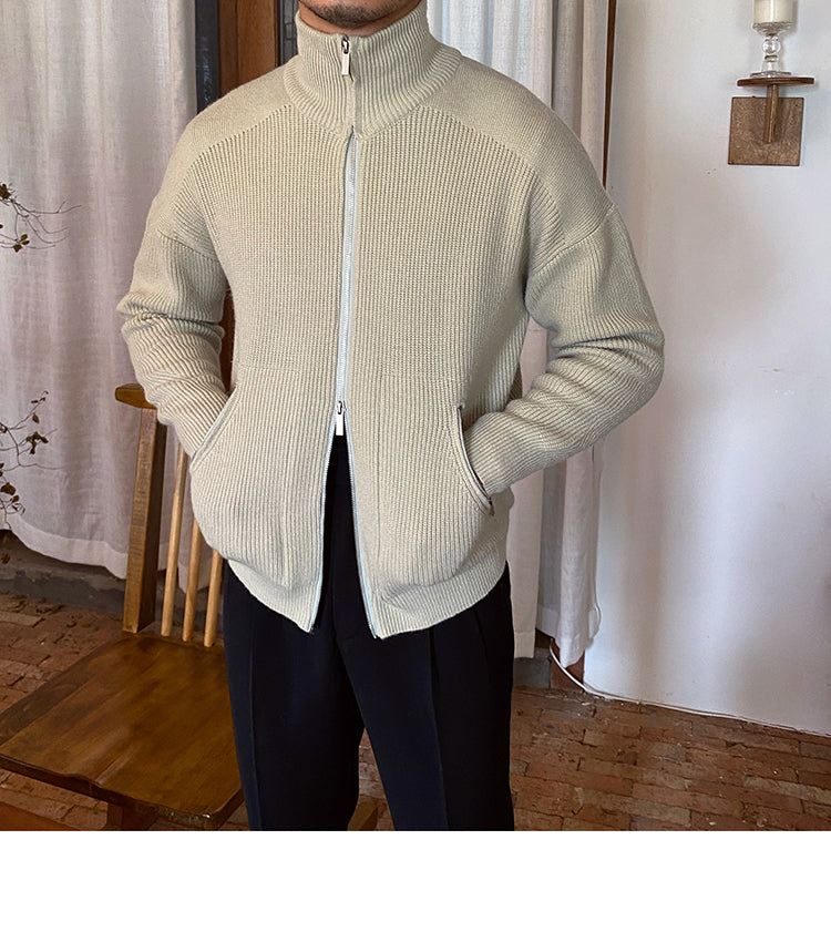 Retro Solid Sweater Jacket