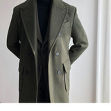 Winter Men's Wool Double-breasted Polo Coat