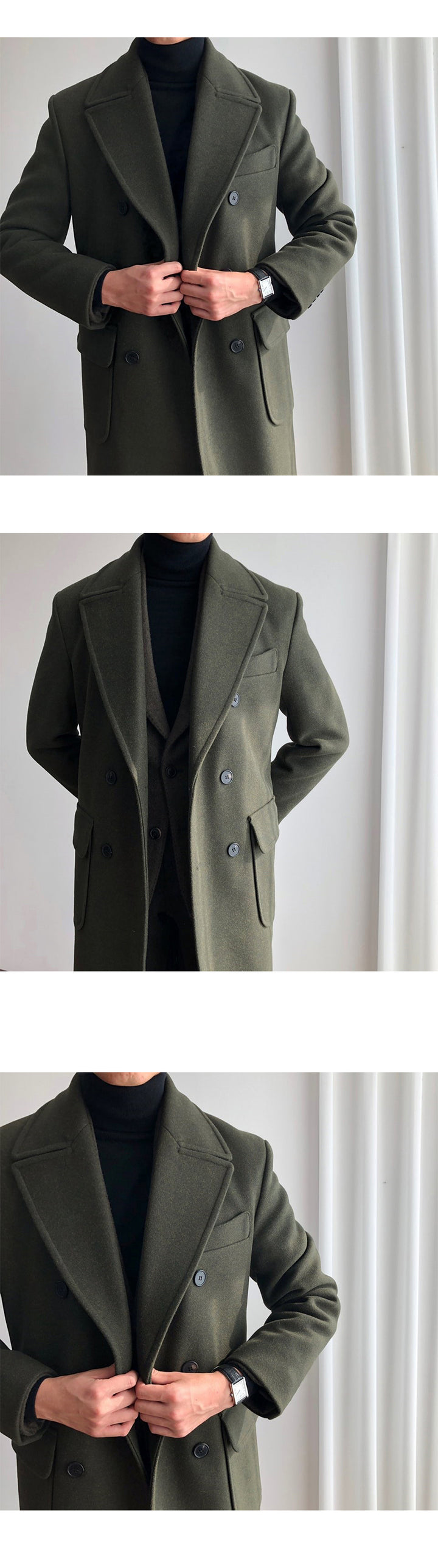 Wool Double-Breasted Polo Coat