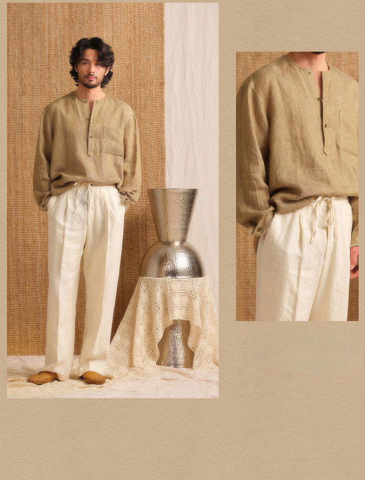 Linen Drawstring Trousers