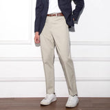 Spring Business Gentleman Cotton Casual Pants White Fashion Trend