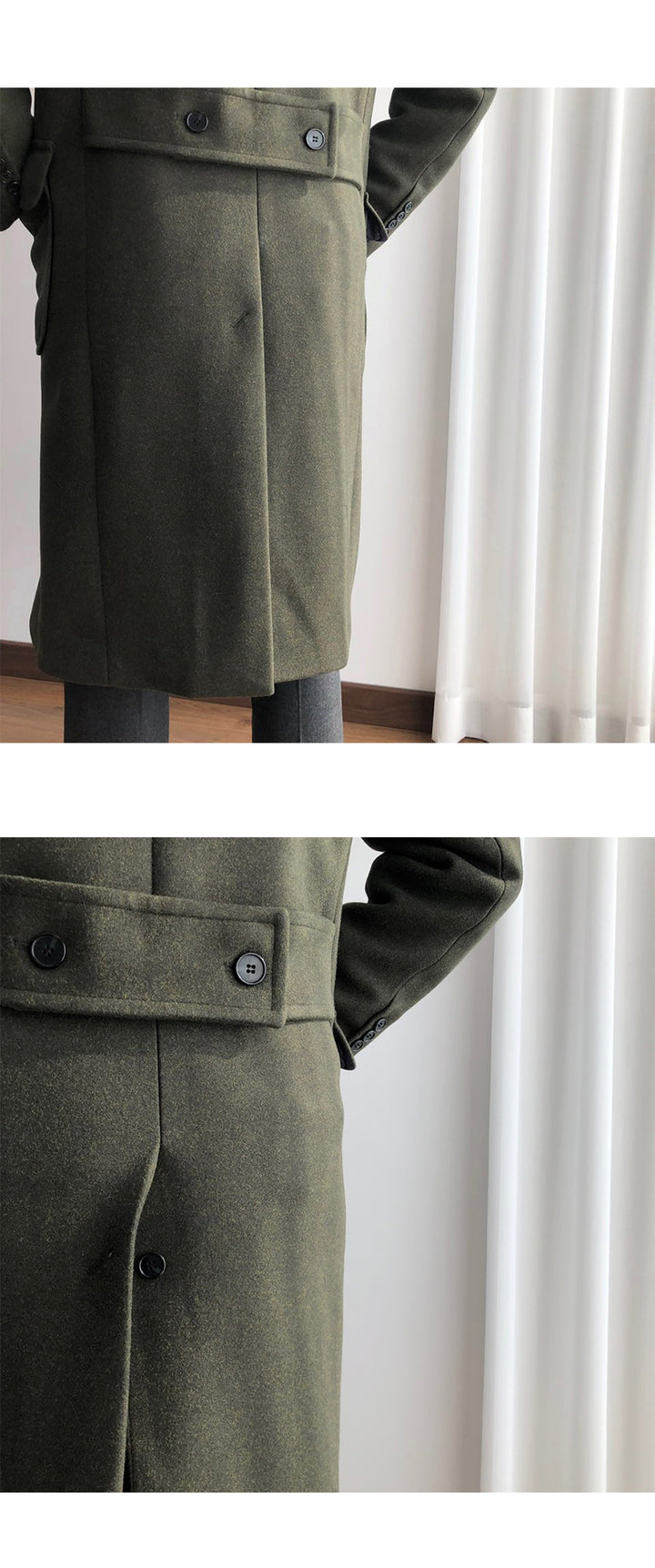 Wool Double-Breasted Polo Coat