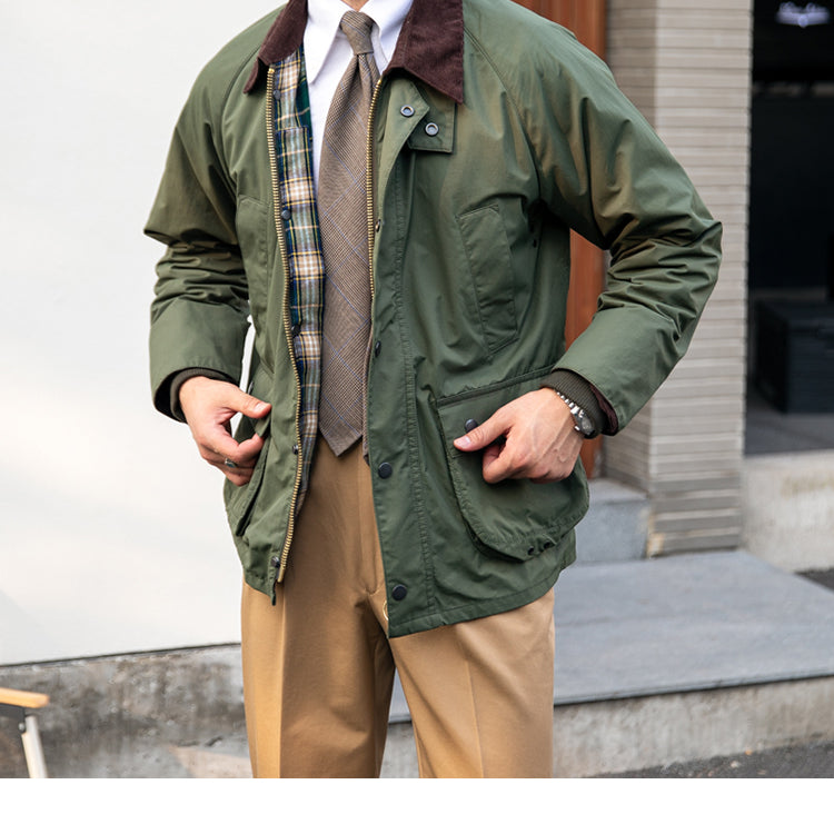 Japanese-style Slim Gentleman's Hunting Windbreaker Jacket