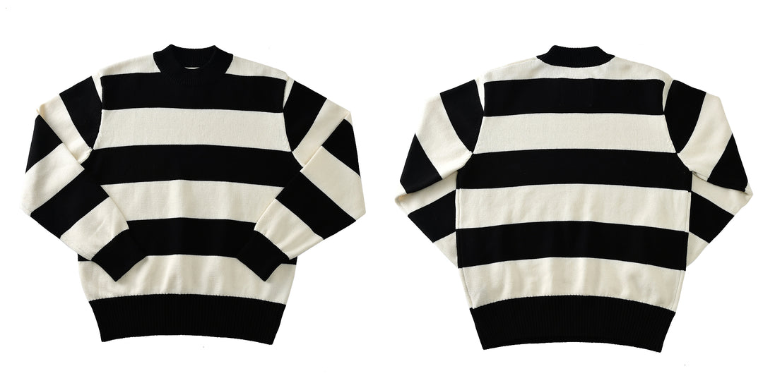 Striped High Collar Sweater