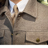 Section Warm Lapel Woolen Houndstooth Japanese Jacket