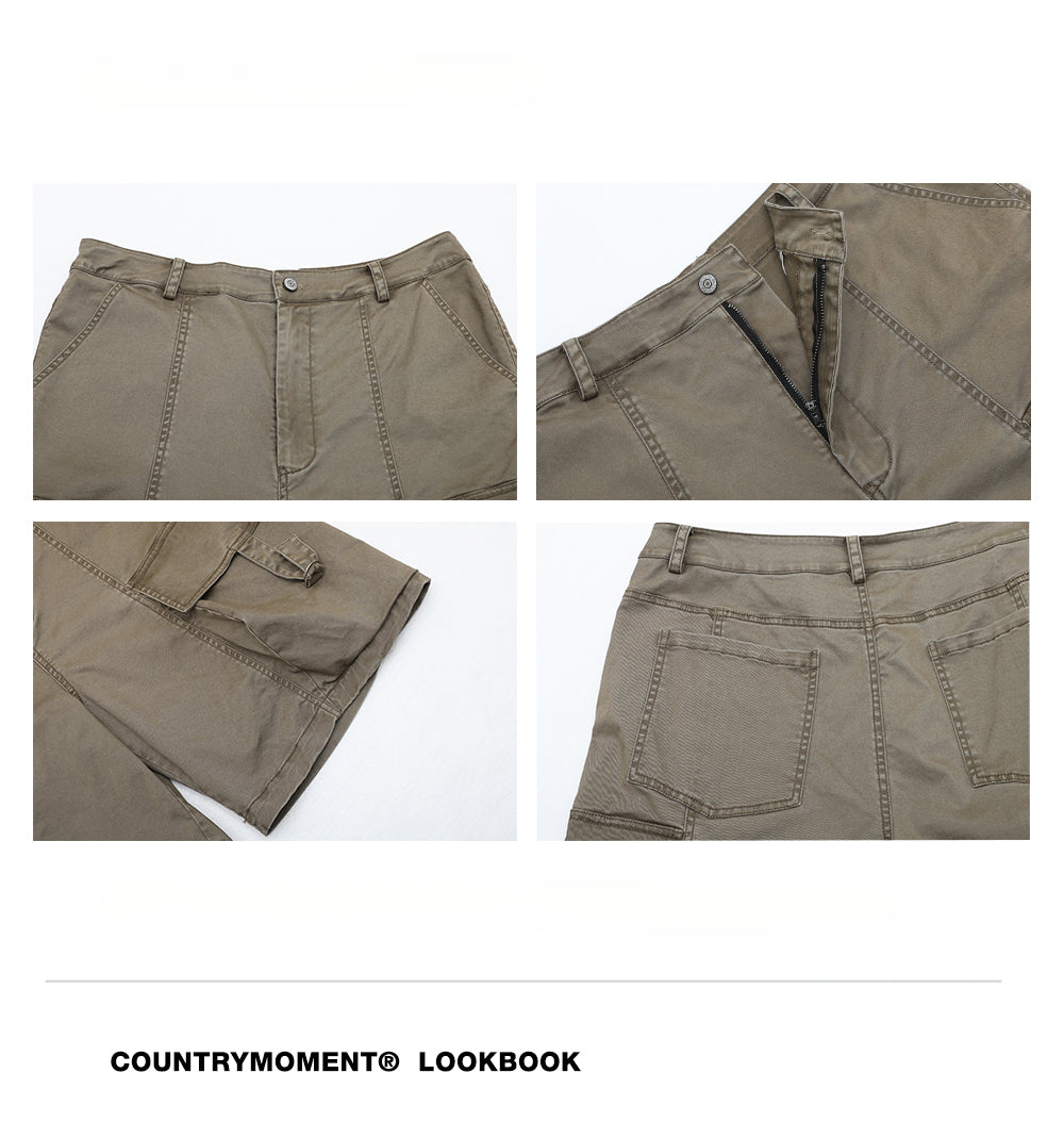 Washed D-Pocket Shorts