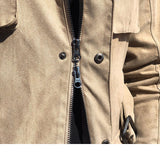 Suede Safari Double Zipper Slim Jacket