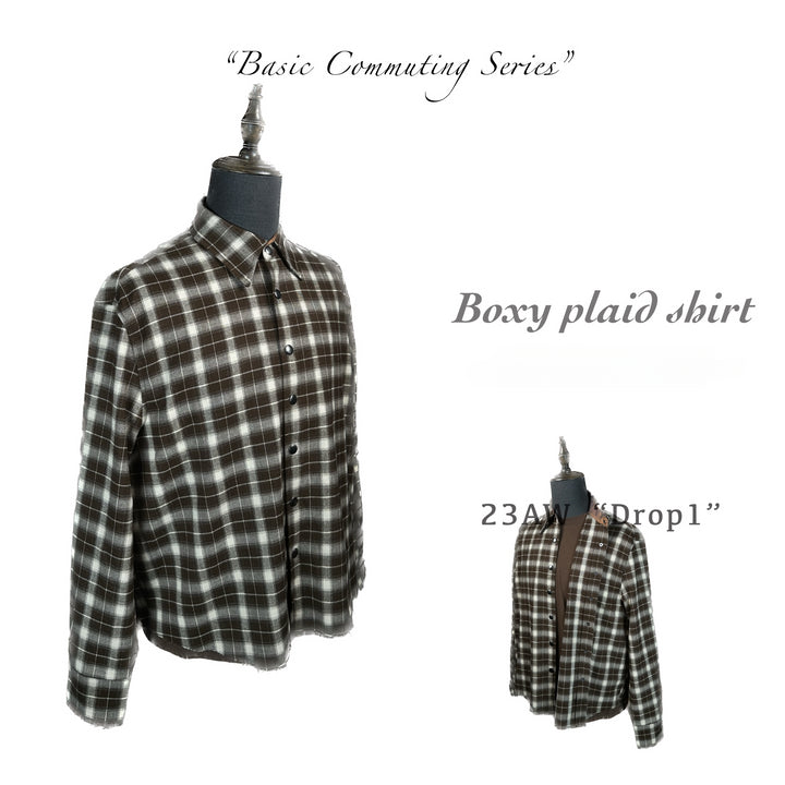 Oversized Earth Tone Plaid Shirt