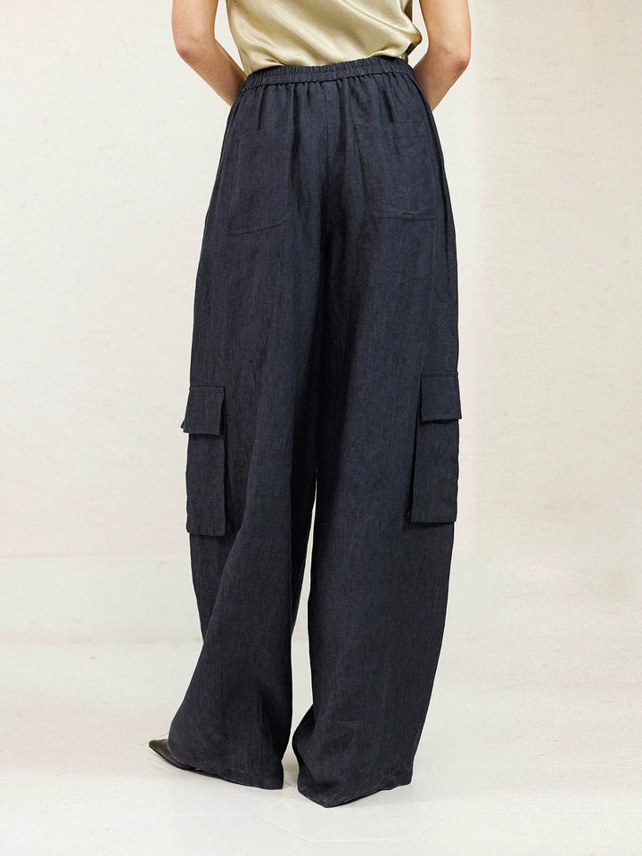 Linen Wide-Leg Trousers