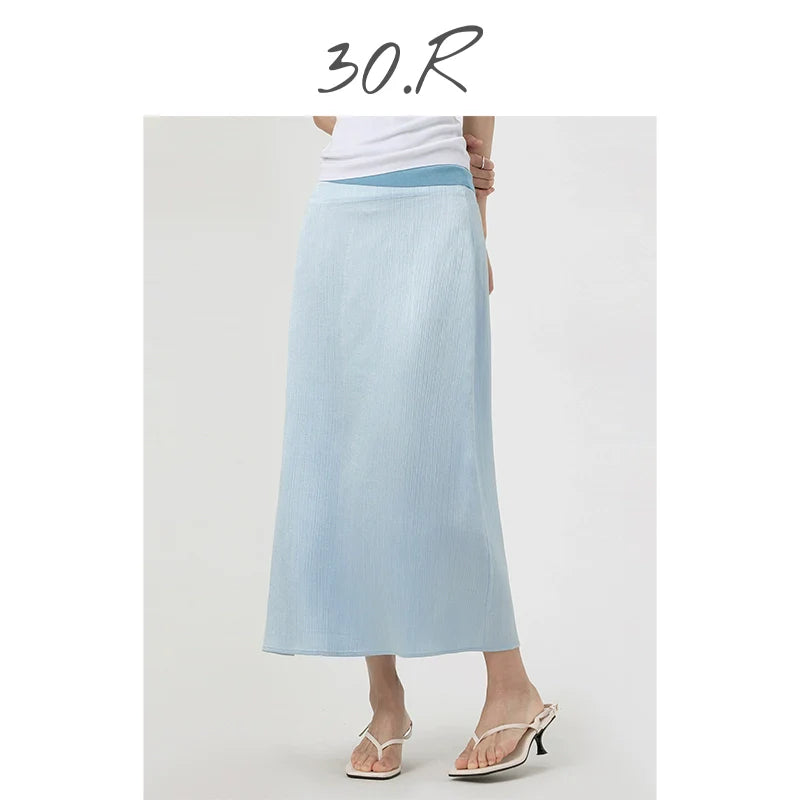 Acetate Smooth Midi Skirt