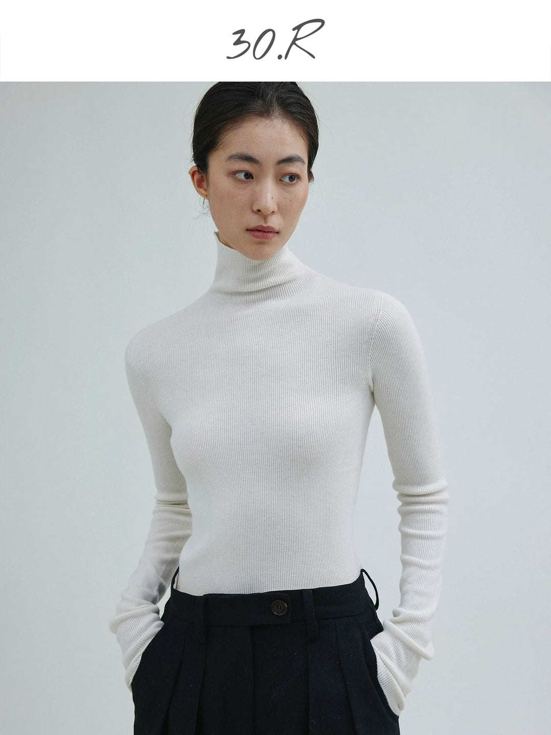 Natural Silk Cashmere Turtleneck