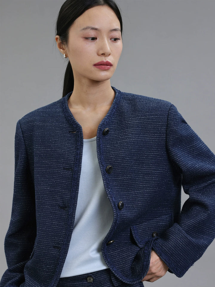 Natural Tweed Knit Jacket