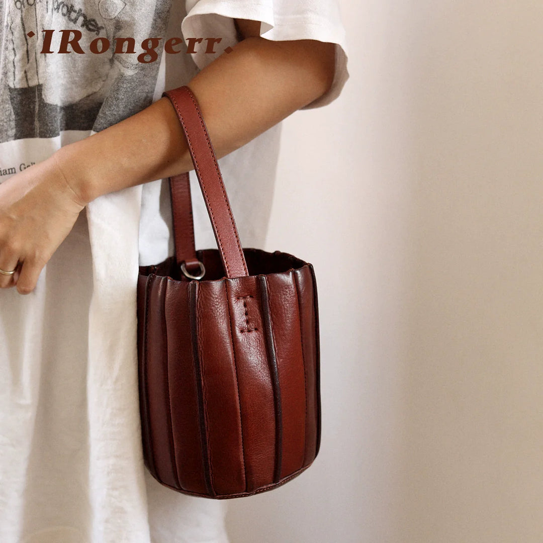 Vegetable Tanned Leather Bucket Bag