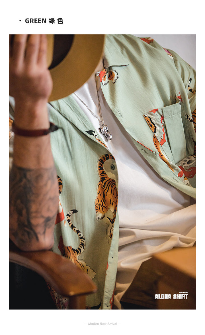 Ukiyo-E Tiger Print Shirt