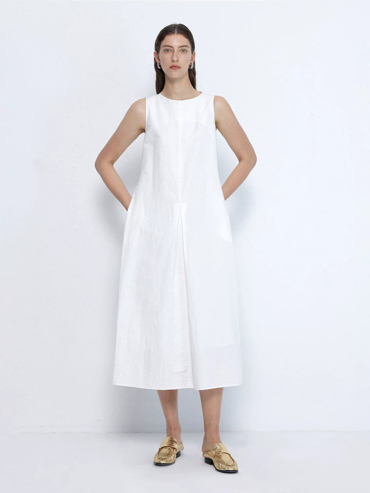 Washed Cotton Midi Dress